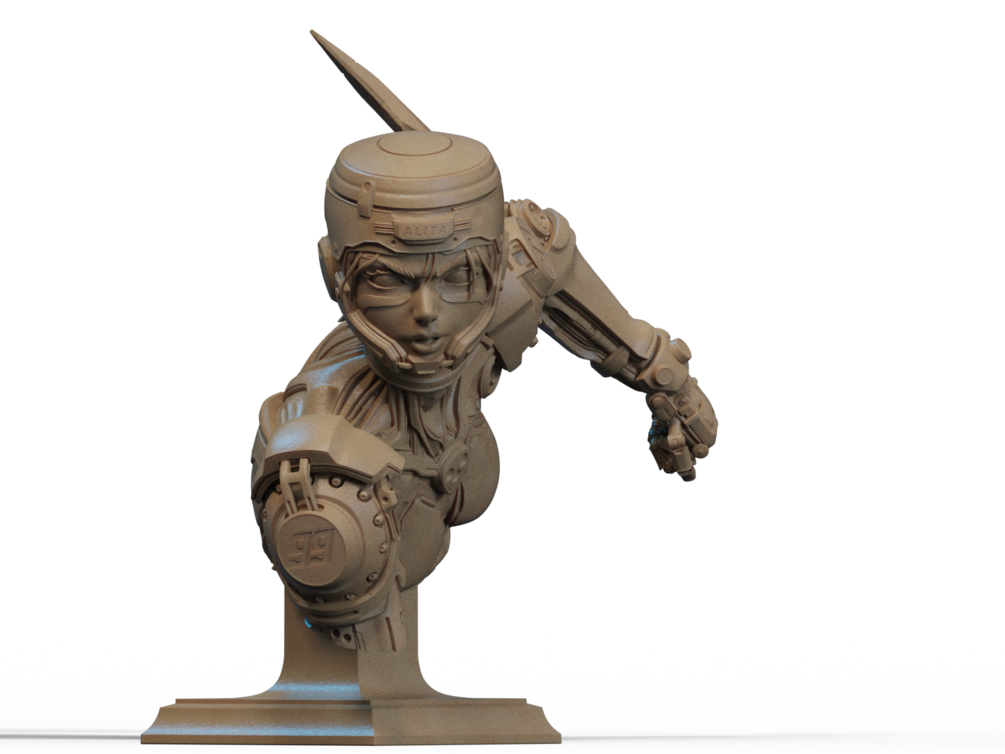Alita Bust 3D Print