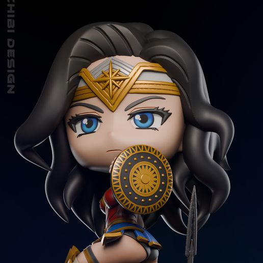 Wonderwoman Chibi - 3D digital STL file
