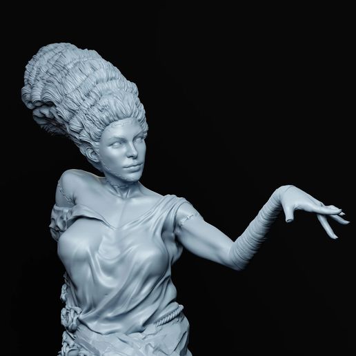 The Bride of Frankenstein Bust - STL