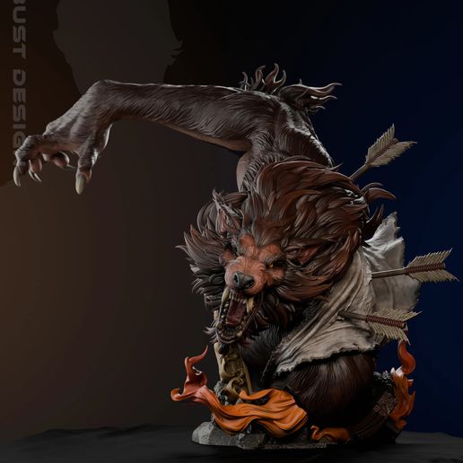 Werewolf Bust – 3D Digital STL File