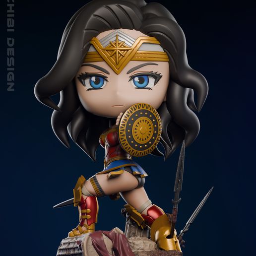 Wonderwoman Chibi - 3D digital STL file