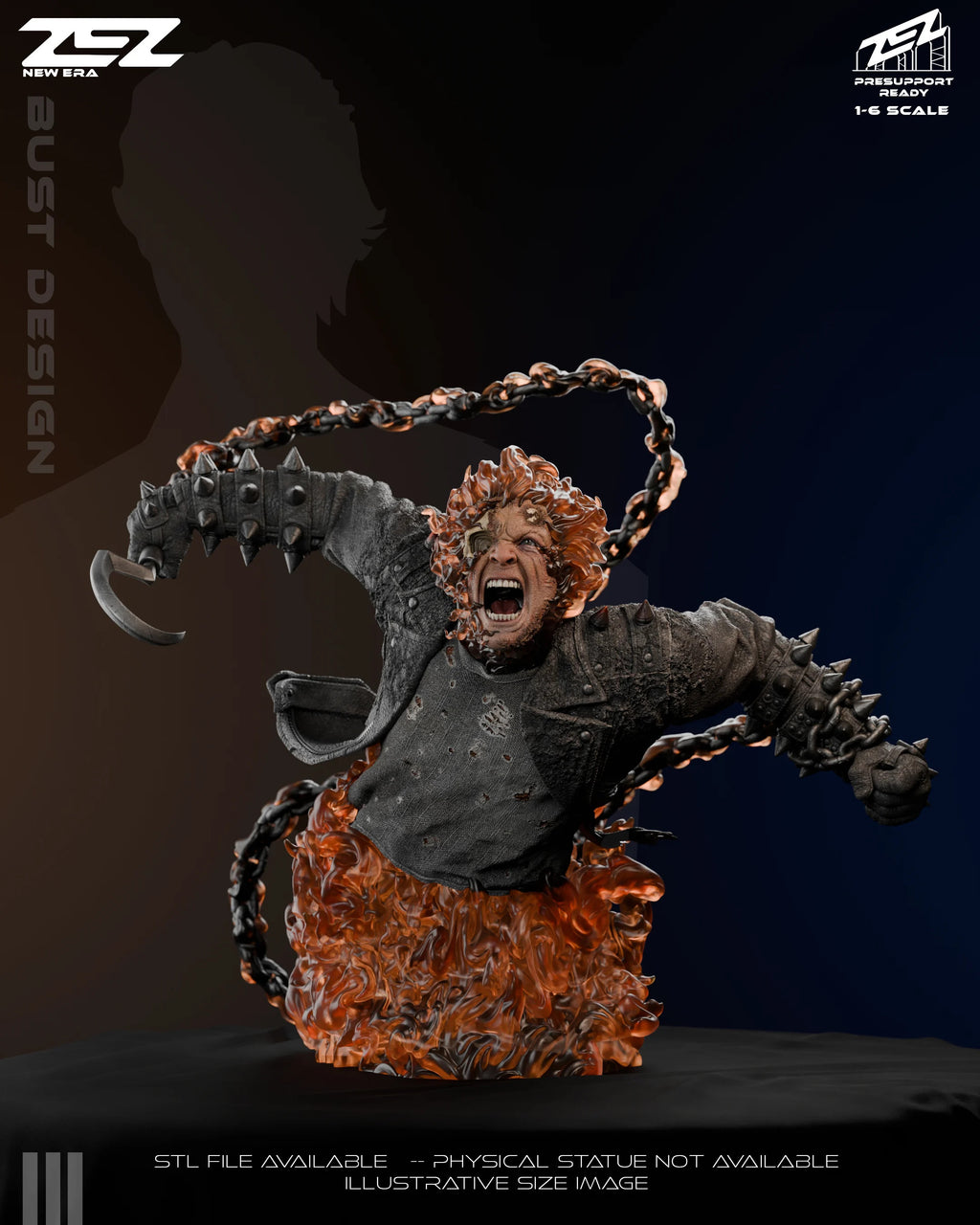Ghost Rider Bust – 3D Digital STL File
