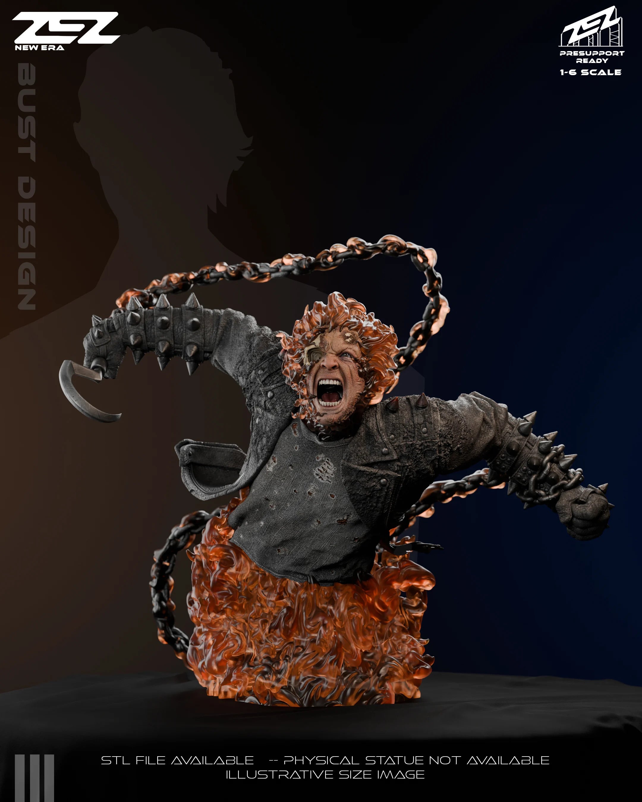Ghost Rider Bust – 3D Digital STL File