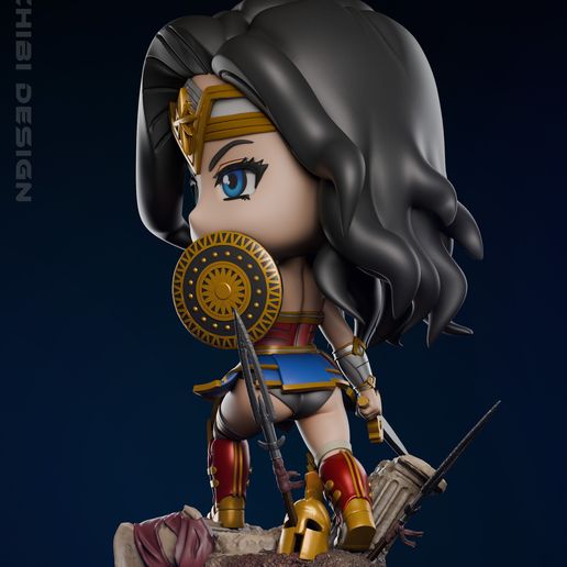Wonderwoman Chibi - 3D digital STL file