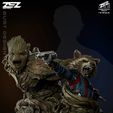 Groot and Rocket Busts - STL