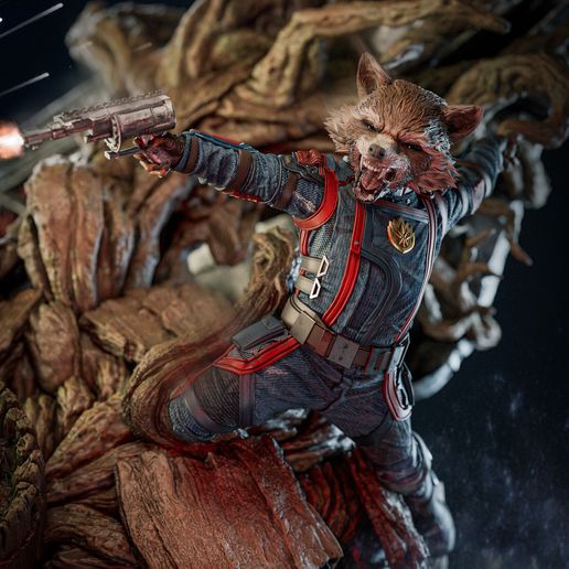 Groot and Rocket Diorama - STL